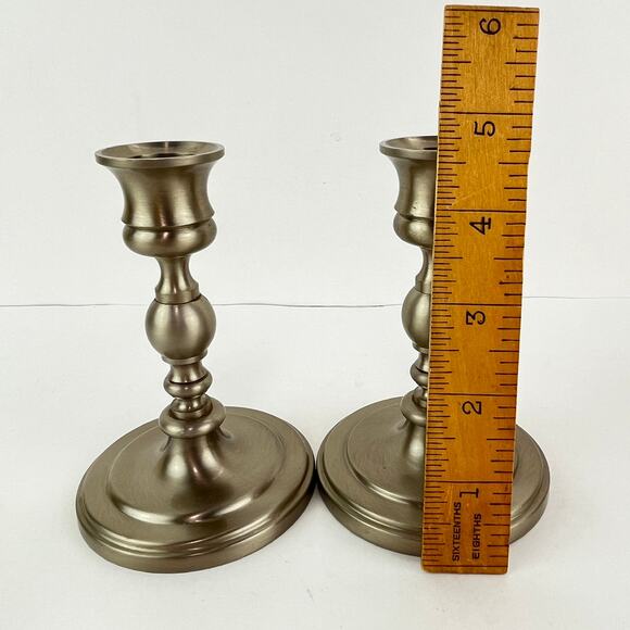 Baldwin 4.5" Candlestick Platinum Mist Brushed Nickel Pair - Picture 4 of 4